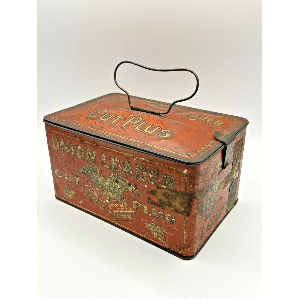 Vintage Union Leader Cut Plug - Tobacco Tin - The United States Tobacco Co.